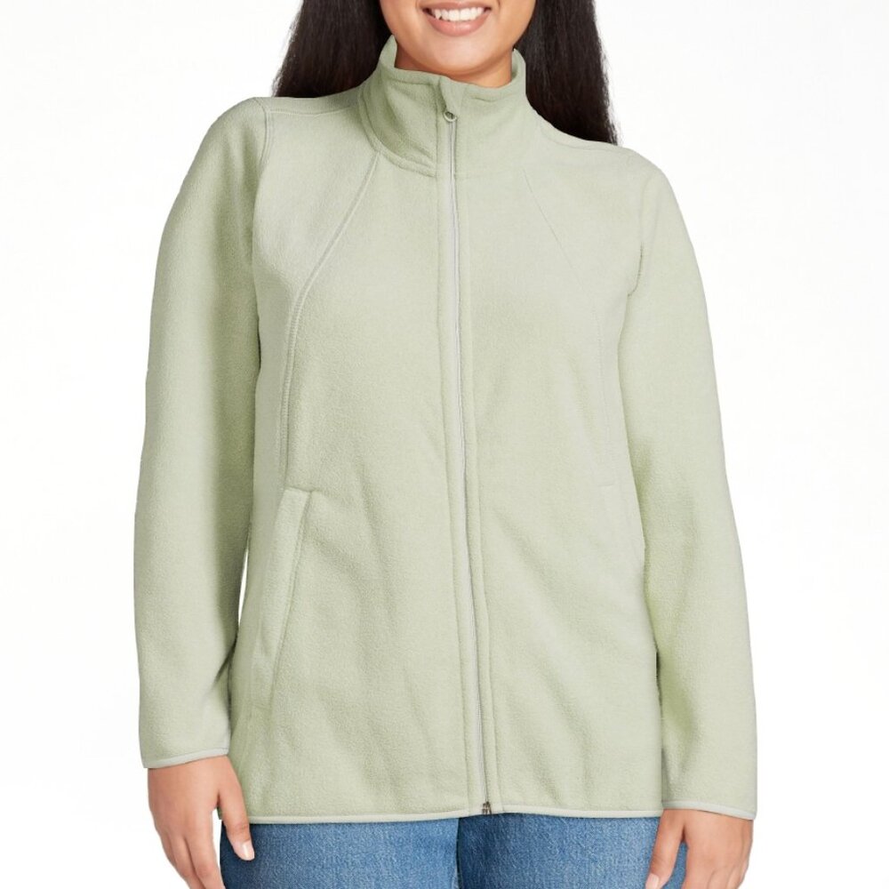 Polar Fleece Jacket Plus Size Full Zipper Mint Green XXL NWT